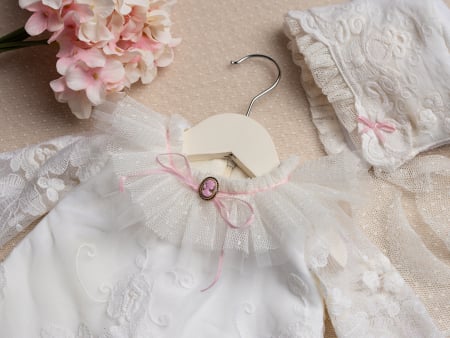 Rochiță botez Isadora– dantelă fină, barbie și bumbac [6]