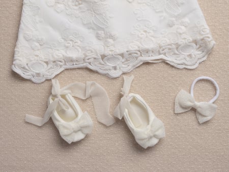 Rochiță botez Isadora– dantelă fină, barbie și bumbac [5]