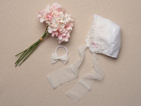 Rochiță botez Isadora– dantelă fină, barbie și bumbac [10]