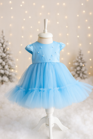 Rochita botez fetita Melania Baby blue [2]