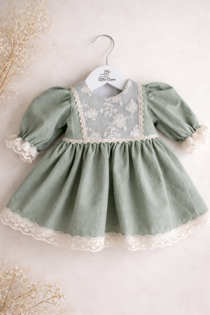 BOTEZ FETIȚE - Rochita botez Salvia din materiale premium