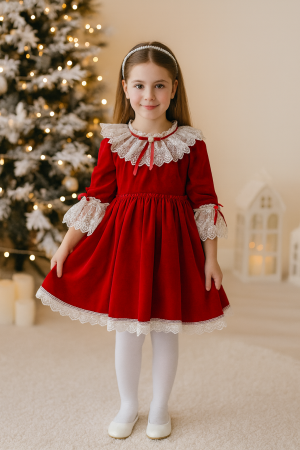 SĂRBĂTORI DE IARNĂ - Rochita catifea fete Celebrate- LittleClaire