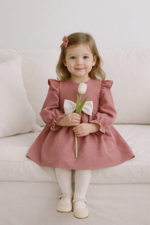 PRIMA ANIVERSARE - Rochita eleganta fetita Pink dust