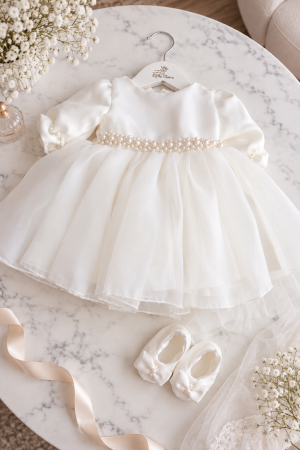 ROCHITE BOTEZ FETITE - Rochita Precious Moments - organza si crep fin