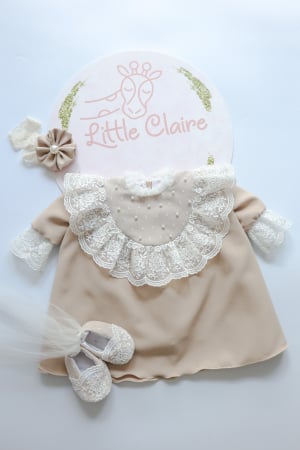 BOTEZ FETIȚE - Rochita botez fetita crem Serenity by Little Claire