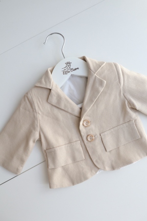 ✨ ULTIMELE PIESE LA PRET SPECIAL - Sacou crem tesatura In si Bumbac