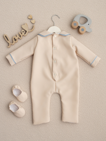 Salopeta baietel Lucas din stofa moale captusita cu bumbac [4]