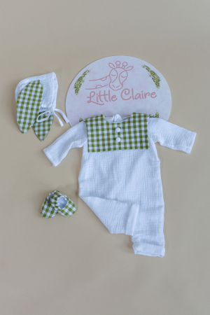 BOTEZ BAIEȚEI - Salopeta baietel muselina Mateo by Little Claire