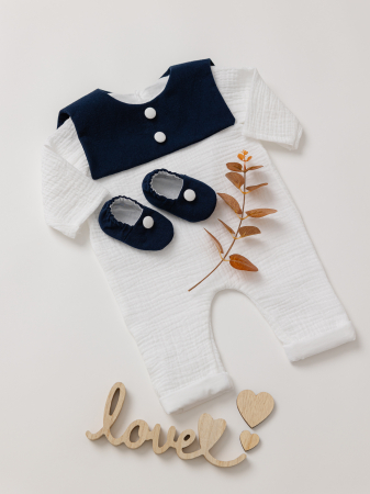 PRIMA ANIVERSARE - Salopeta botez baietel Edgar by Little Claire