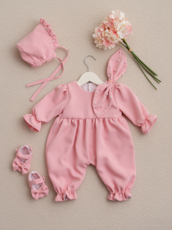 BOTEZ FETIȚE - Salopeta botez Pink Powder