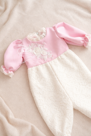 ROCHITE BOTEZ FETITE - Salopetă de botez fetițe Petit Amour