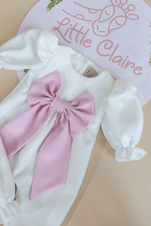 Salopeta fetita cu fundita roz personalizabila [2]