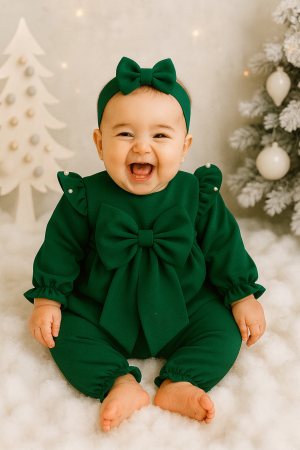 Salopeta Green Fairy cu fundita personalizabila [3]