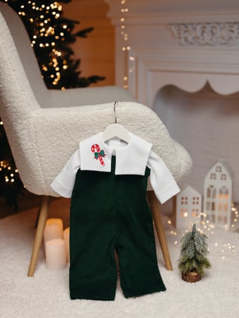 SĂRBĂTORI DE IARNĂ - Set băiețel Gabriel– rafinament de iarnă în verde smarald