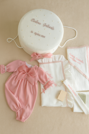 TRUSOURI BOTEZ FETITE - Set botez Blush Joy muselina