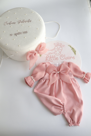 TRUSOURI BOTEZ FETITE - Set botez Blush Joy muselina