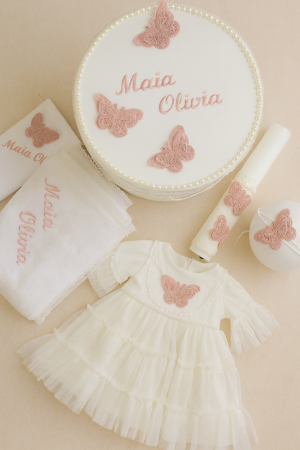 TRUSOURI BOTEZ FETITE - Set Botez Fetiță Fluturi Irina - Little Claire