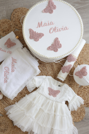 TRUSOURI BOTEZ FETITE - Set Botez Fetiță Fluturi Irina - Little Claire