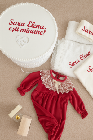 SETURI BOTEZ FETITE - Set botez fetita Candy Cane- Little Claire
