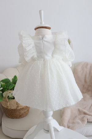 Set botez fetita Isabella, trusou muselina si rochita decor fluturasi [5]