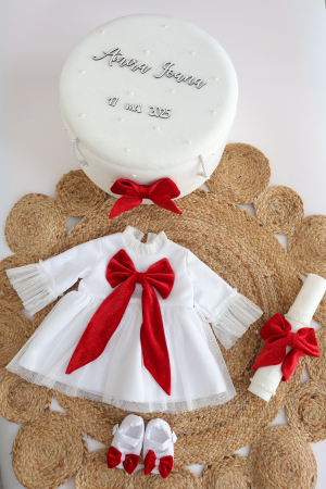 Set botez fetiță „Magic” – trusou complet din muselină personalizat, cufăr și lumânare [2]