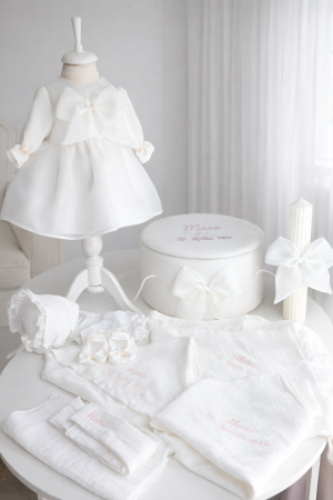 TRUSOURI BOTEZ FETITE - Set botez fetita alb Talia