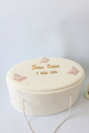 Set botez fetita trusou muselina si lumanare Sara [3]