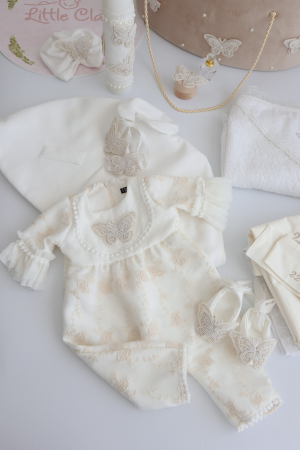 BOTEZ FETIȚE - Set botez complet fetita fluturasi Mara by Little Claire