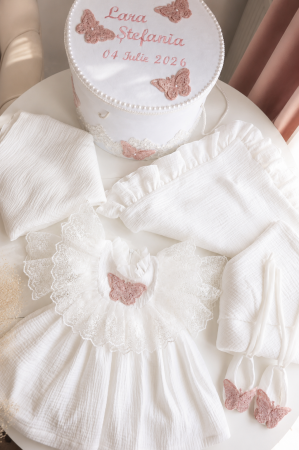TRUSOURI BOTEZ FETITE - Set botez muselina Josephine