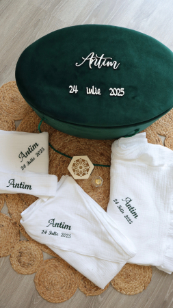 TRUSOURI BOTEZ BAIETEI - Trusou Botez Personalizat Băiat – Set Elegant cu Nume Antim