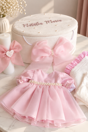 TRUSOURI BOTEZ FETITE - Set botez personalizat Petite Rose