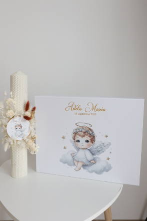Set botez premium cu trusou, lumânare și cutie personalizată – Îngeraș delicat pentru cea mai prețioasă zi [2]