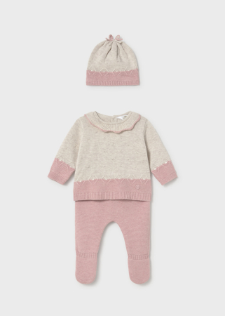 PENTRU FETITE - Set cadou mayoral nou nascut fetita 100% bumbac nuante roz