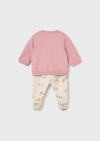 Set cadou nou nascut fetita bluza si pantalon cu botosei giraffe [2]