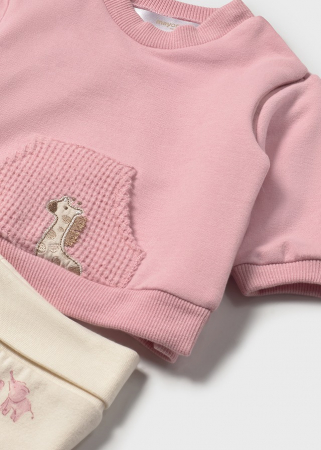 Set cadou nou nascut fetita bluza si pantalon cu botosei giraffe [1]