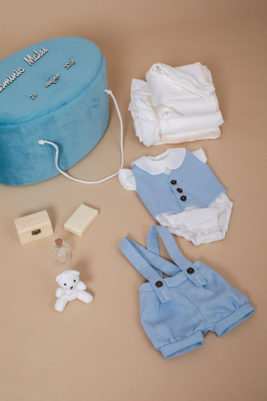 Set complet botez baietel Azure Elegance- Varianta muselina [4]