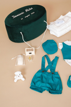 SETURI BOTEZ BAIETEI - Set complet botez baietel Turquoise Charm- standard