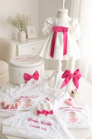 TRUSOURI BOTEZ FETITE - Set complet botez personalizat IZA – eleganță delicată pentru un moment special