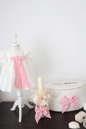 Set Premium Botez Fetiță – Rochiță, Trusou, Cufăr, Lumânare Ava Little Claire [3]