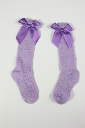 ACCESORII - Șosetele lungi cu fundiță violet