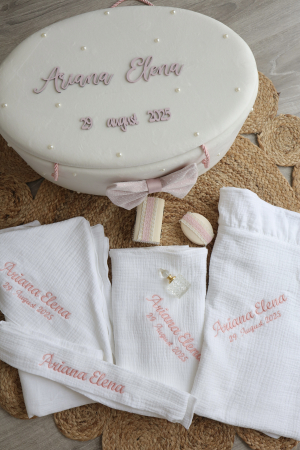 Trusou botez fetita de lux muselina Agatha by Little Claire [3]