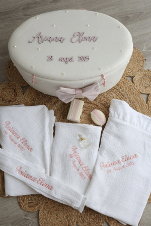 Trusou botez fetita de lux muselina Agatha by Little Claire [4]