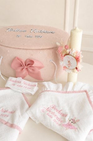 TRUSOURI BOTEZ FETITE - Trusou botez fetita premium- tematica iepuras- Little Claire exclusive
