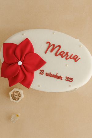 Trusou de botez complet, elegant– cu cufăr personalizat decorat cu Floare realizata manual [2]