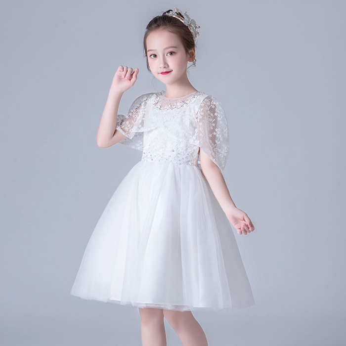 Rochie alba de printesa cu paiete si tulle [2]
