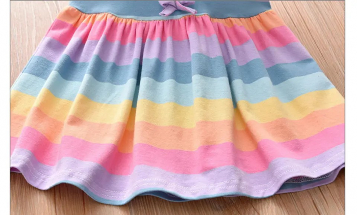 Rochie curcubeu cu dungi si maneca scurta [3]