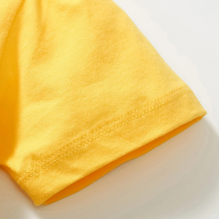 Rochie galbena de vara cu fluturasi si curcubeu [4]