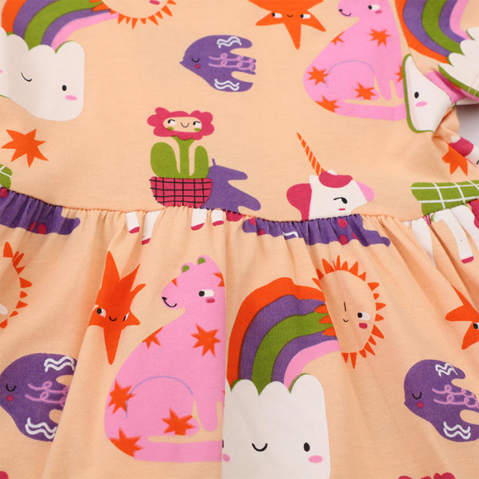 Rochie portocalie cu unicorni [2]