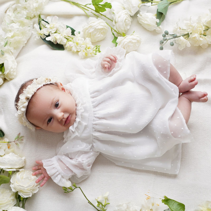 Rochie de botez din voal cu picouri, Cosette [3]