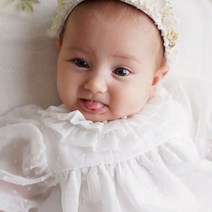 Rochie de botez din voal cu picouri, Cosette [2]